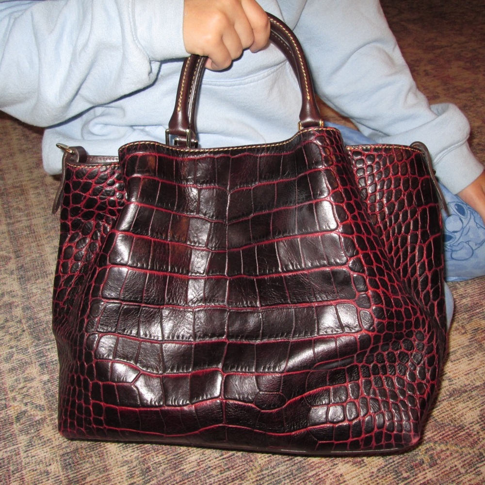 Dooney & Bourke Bordeaux Croc-Embossed Tote - Picture 3 of 14